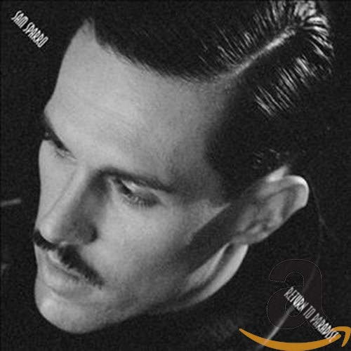 BlackSSlicked-back hair black and white close-up portrait of Sam Sparro.