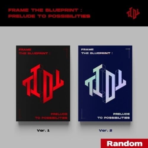 Two CD covers with abstract geometric designs, one red and one teal.