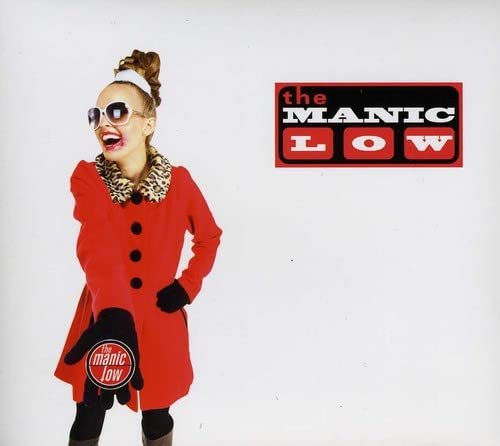 CD cover featuring a woman in a red coat and large sunglasses.
