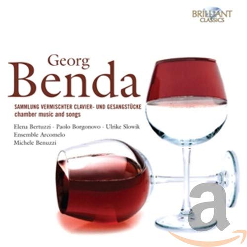 CD cover for Georg Benda’s chamber music and songs, featuring a wine glass.