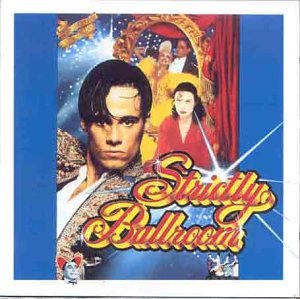 Strictly Ballroom" CD cover featuring dancers and ornate gold lettering.