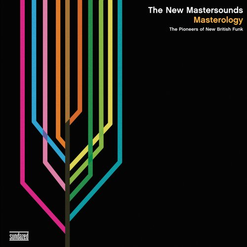 CD cover for "Masterology" by The New Mastersounds, with colorful stripes.