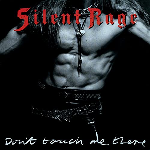 CD cover for Silent Rage’s “Don’t Touch Me There,” featuring a muscular man.