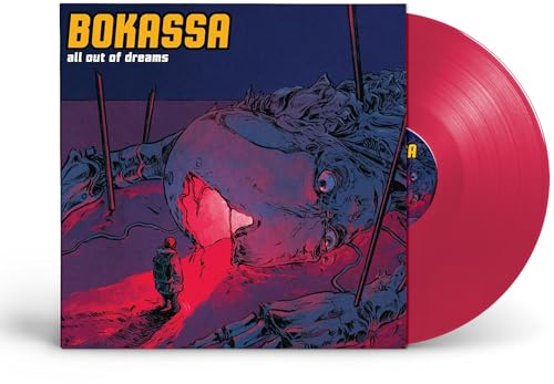 Bokassa album cover with red vinyl record beside it.
