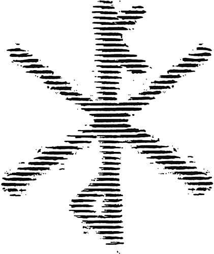 Black and white abstract design resembling a distorted plus sign.