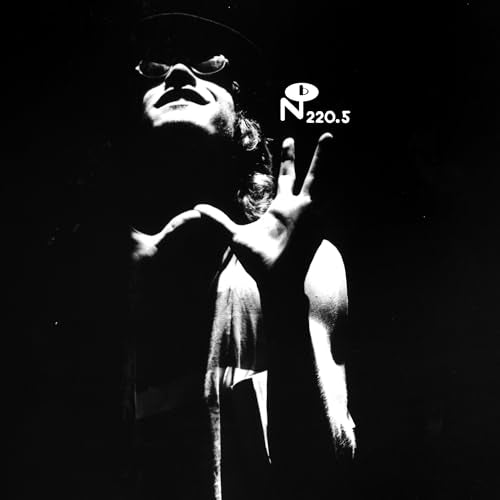 Black and white album cover featuring a person with raised hand.