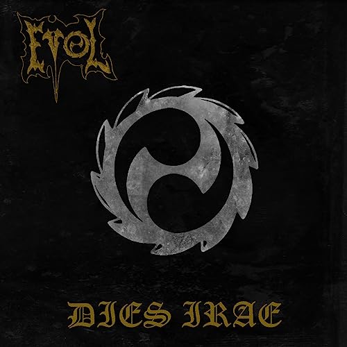 Black album cover with gold and silver swirling design, band name "Evol" and title.