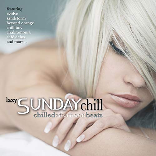 CD cover: woman with blonde hair, text “Lazy Sunday Chill”.