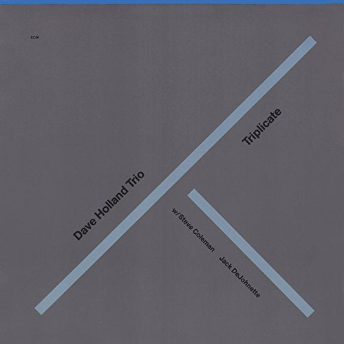 CD cover for Dave Holland Trio’s “Triplicate” with abstract blue lines.
