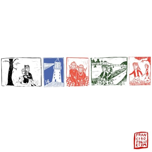 Album cover for Francis Of Delirium’s “Lighthouse” with illustrated scenes.