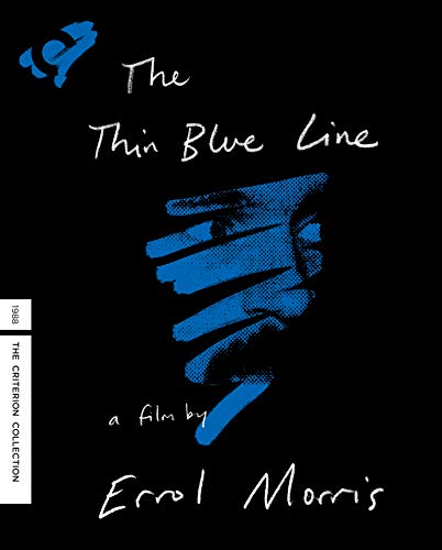 “The Thin Blue Line” Criterion Collection Blu-ray cover with blue brushstroke image.