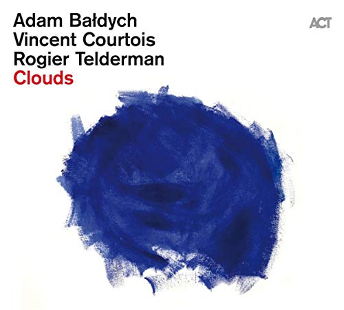 Album cover for "Clouds" by Adam Baldych, featuring a blue abstract painting.