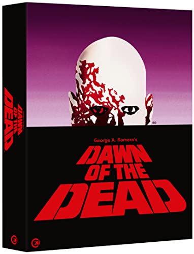 “Dawn of the Dead” Blu-ray case with a red-splattered white face illustration.