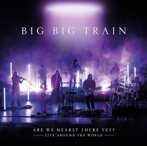 Band performing on stage with purple lighting, album cover for Big Big Train.