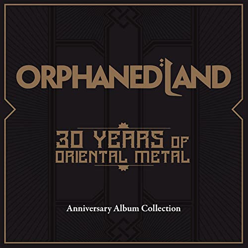Orphaned Land album cover, dark geometric design, text “30 Years Of Oriental Metal”.