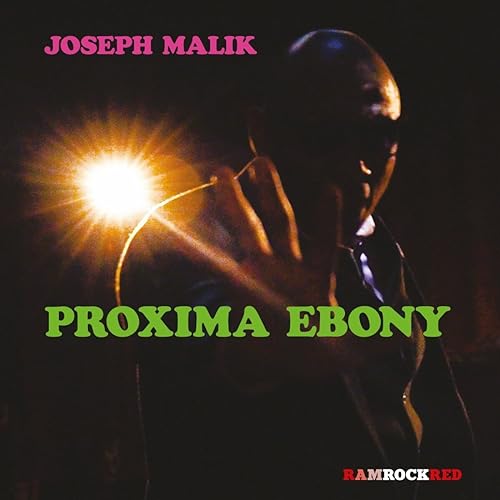Album cover for Joseph Malik’s “Proxima Ebony” with a glowing light effect.