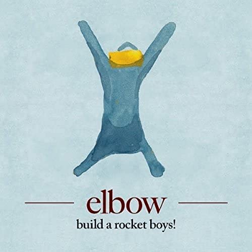 Album cover for Elbow’s “Build a Rocket Boys!” with a blue figure and yellow head.