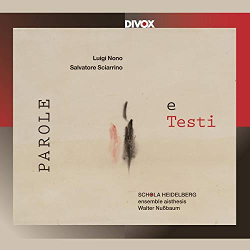 CD cover for "Parole e Testi" by Luigi Nono, with abstract art.