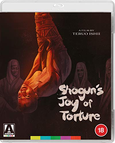 Blu-ray cover depicting a bound figure hanging, watched by hooded observers.