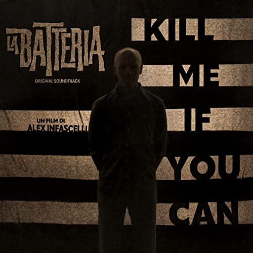 Soundtrack album cover featuring a man against a striped, textured background.