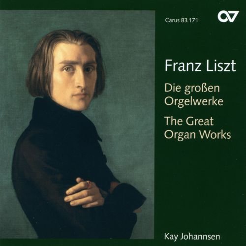 CD cover featuring a portrait of composer Franz Liszt and text.