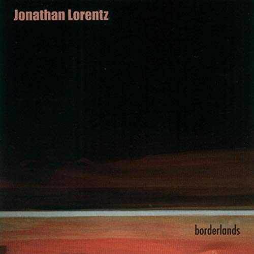 CD cover for “Borderlands” featuring a dark, abstract landscape painting.