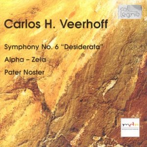 CD cover for Carlos H. Veerhoff’s Symphony No. 6 with abstract art.