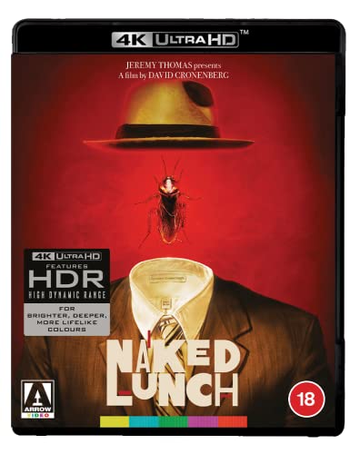 Blu-ray disc with William S. Burroughs' novel adaptation film cover art in dark colors.