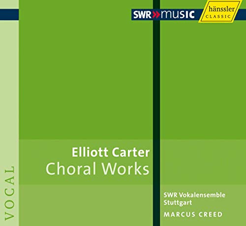 CD cover for Elliott Carter choral works by SWR Vokalensemble Stuttgart.