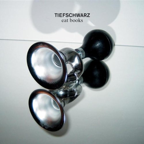 CD cover for Tiefschwarz’s “Eat Books” featuring bicycle horns.