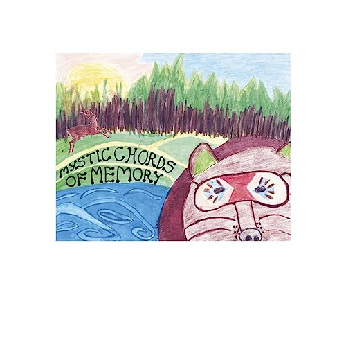 Hand-drawn album cover with a deer, forest, and bear face with eyes.