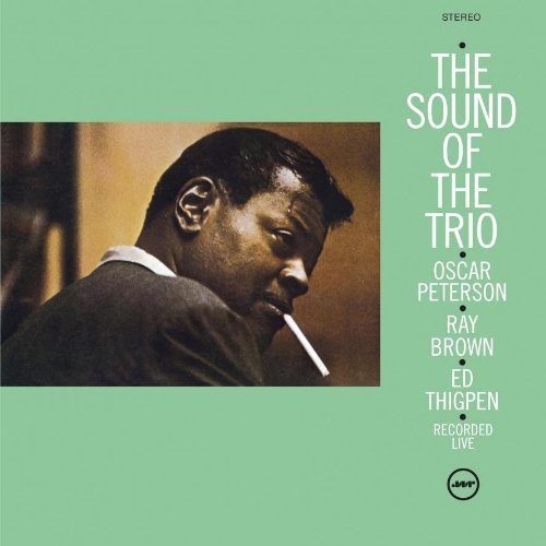 Album cover for Oscar Peterson’s “The Sound Of The Trio” featuring a portrait.