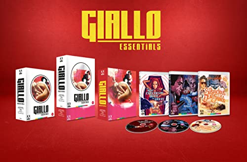 “Giallo Essentials” Blu-ray box set with six films and three discs.