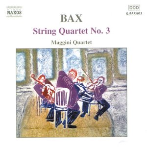 CD cover for Bax’s String Quartet No. 3, featuring a painted quartet scene.