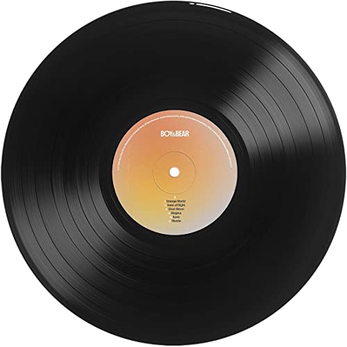 Black vinyl record with an orange and yellow center label, reading "Boy & Bear".