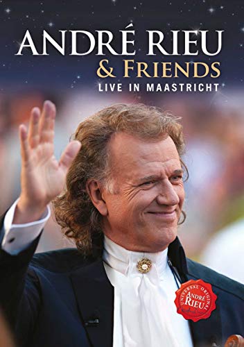 DVD cover featuring André Rieu waving, titled "André Rieu & Friends Live in Maastricht.