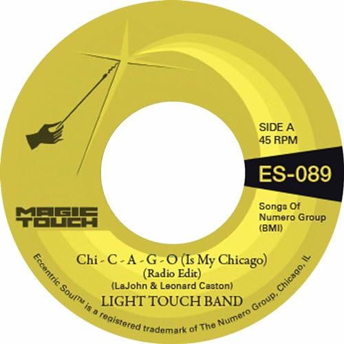 Yellow vinyl record label with hand pointing and song title details.