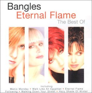 CD cover for The Bangles’ “Eternal Flame” featuring four band member portraits.