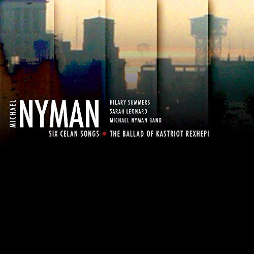 CD cover for Michael Nyman’s “Six Celan Songs” with city skyline.