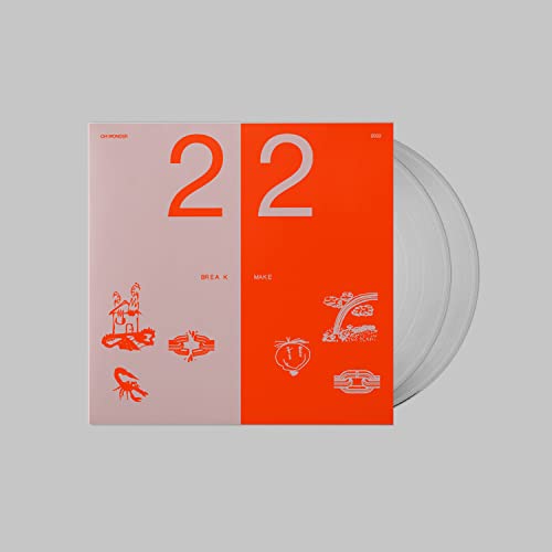 Oh Wonder "22 Break 22 Make" vinyl record with split orange and pink cover.