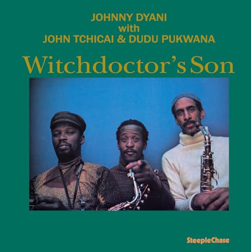 Album cover featuring three Black musicians with instruments, titled “Witchdoctor’s Son.”