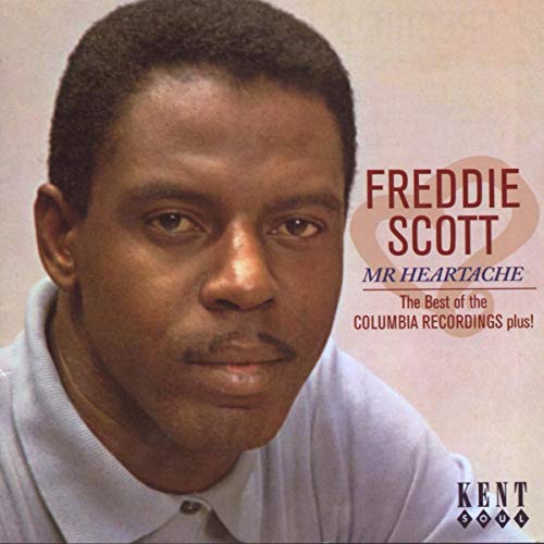 Freddie Scott album cover, portrait of a Black man, text “Mr Heartache”.