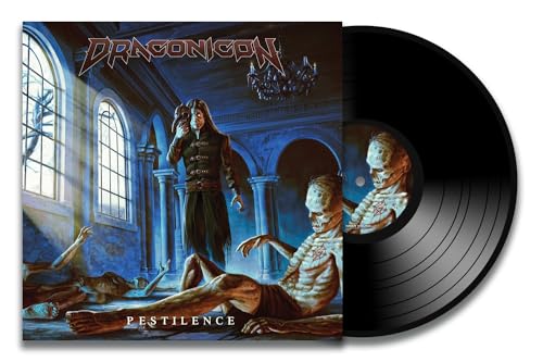 Draconicon “Pestilence” vinyl record with dark, gothic album art.