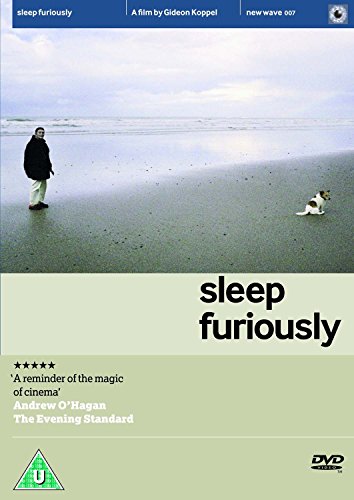 DVD cover for “Sleep Furiously” showing a man and dog on a beach.