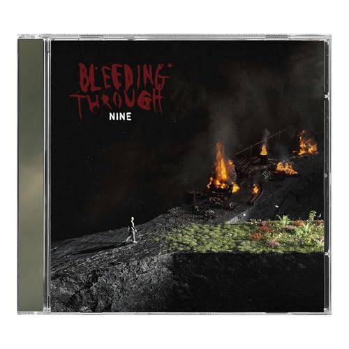 Bleeding Through “NINE” CD case with fiery landscape cover art.