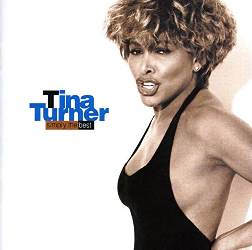Tina Turner album cover, black and white portrait, short curly hair.