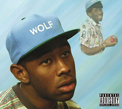 Tyler, The Creator’s “Wolf” album cover featuring a portrait and ghostly figure.