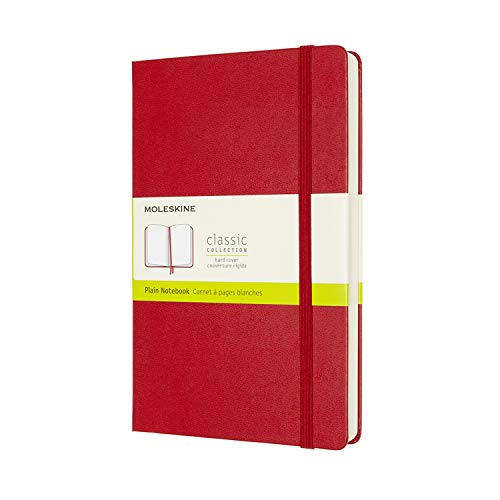 Moleskine - Classic Notebook Expanded, Plain Notebook, Hard Cover And Elastic Closure, Size Large 13 X 21 Cm, Colour Scarlet Red, 400 Pages