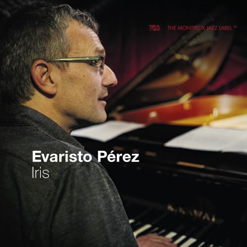 Evaristo Pérez album cover with pianist at a grand piano.