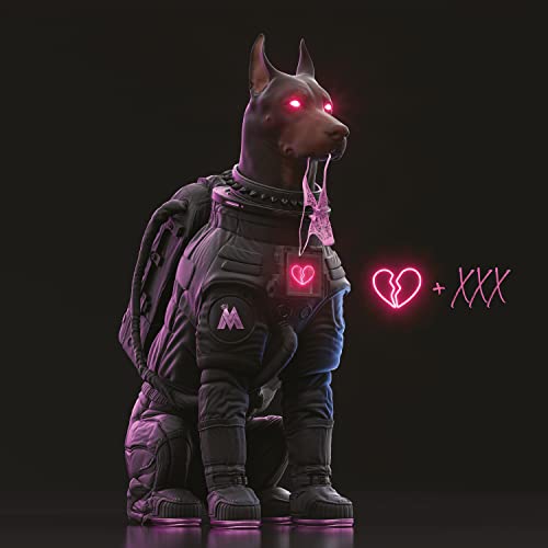 Maluma's "Love & Sex Tape" vinyl cover: a dog in a futuristic suit.